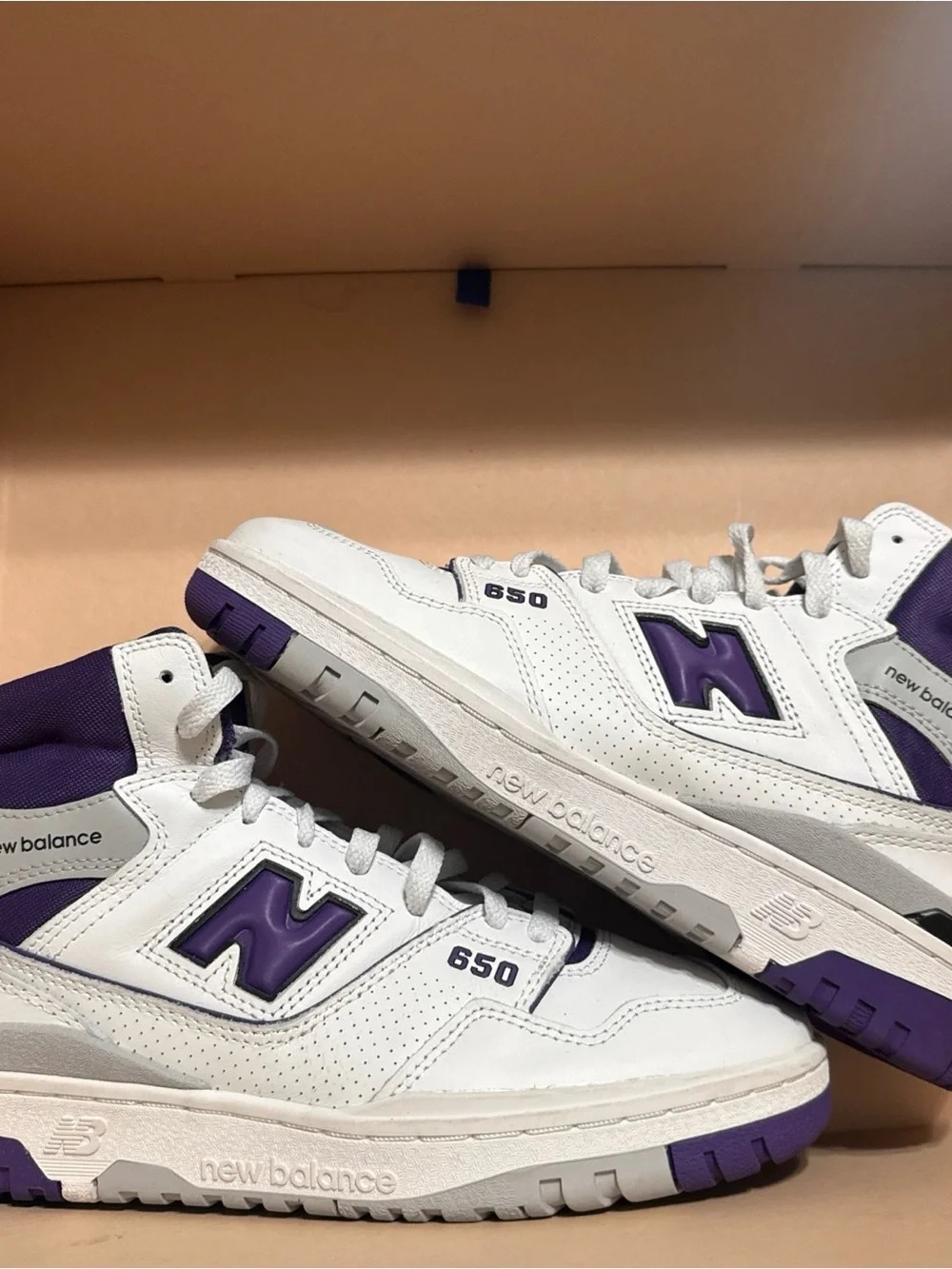 New Balance White & Purple 650 Men’s Sneakers
